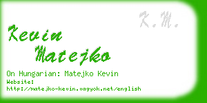 kevin matejko business card